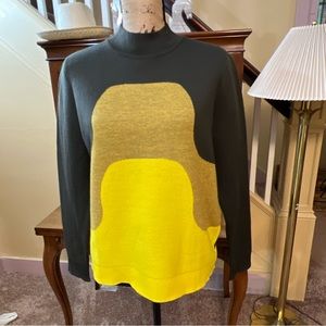 ❤️Tramadrke NWT 100% Laine Wool Mock Turtle Color Blocked Sweater.  Size M.